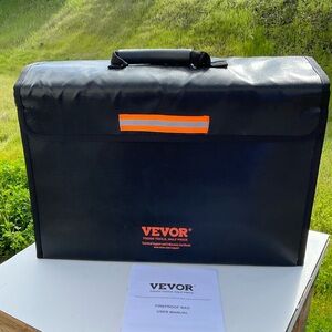 “New” VEVOR Fireproof And Waterproof Large Bag (18”L X 12”H X 5.5”W) Black